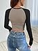 ATHMILE Womens Long Sleeve Shirts 2025 Fall Fashion Outfits Clothes Slim Fitted Basic Tee Going Out Crop Tops Cute Y2k Teen Girl Color Block T-Shirts