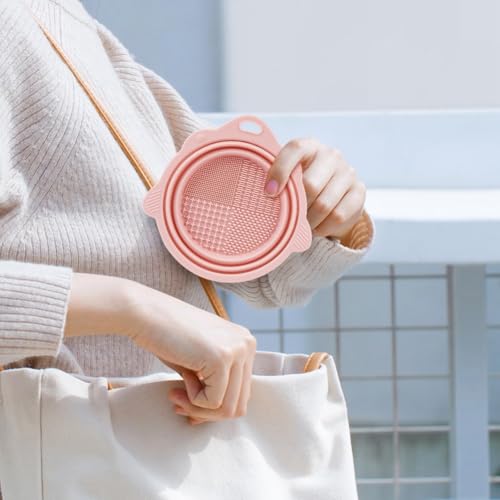 Yeruvce 2er-Pack Faltbarer Pinselreiniger, Pinselwascher, Reinigungsspülbecher für Acryl-, Aquarell- und Ölmalerei, Rosa