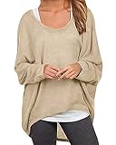 ❤️Netter Pullover Tunika Shirt, Langarm Blusen, O Ansatz, Einfarbig, dehnbar, slouchy, Flügelhülse der, übergroße Frauenober. Langarmshirt Damen, Oberteile Damen passt auch mit einem Tank Top innen. Gute Geschenken für die Frau, Freundin, Mama, Oma.