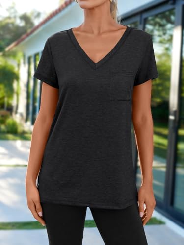 AUTOMET T Shirts for Women Short Sleeve Shirts V Neck Plus Size Summer Tops Casual Beach Vacation Outfits Clothes 20252