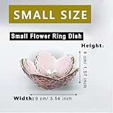 BESSKON Pink Small Ring Dish Jewelry Tray, Glass Jewelry Dish Trinket Bowl, Ring Holder Jewlery Plate, Nightstand Decor Engagement Jewerly Bowl for Earrings, Friendship Birthday Gifts for Women, Mom - Image 2