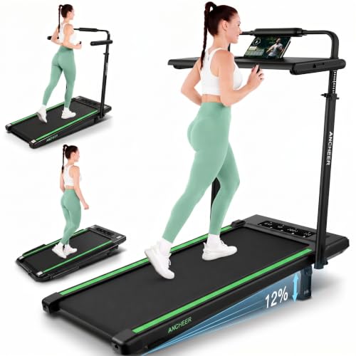 Image of FUNMILY Upgrade Walking Pad Folding Treadmill with 12% /15% Incline & Handle Bar, 3.5HP Foldable Under Desk Compact Treadmills for Home /Office /Gym, 400+lb Capacity, Shock Absorption