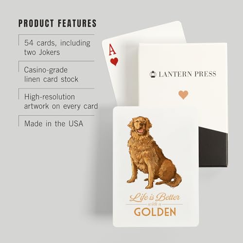 Baraja de póker Golden Retriever 52 cartas tamaño poker miniatura 3
