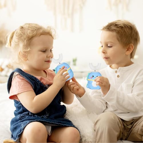 Elektrische Zahnbürste für Kinder, U-förmig, mit Vibration, tägliche Mundhygiene, fördert das Zähneputzen bei und Mädchen von 2 bis 6 Jahren – Bild 3