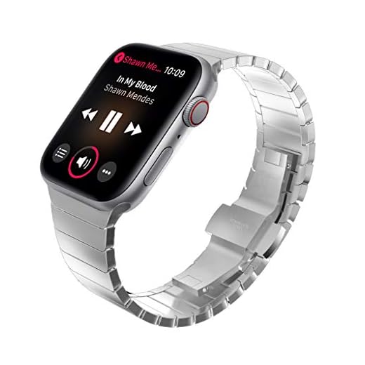 KADES Compatible for Apple Watch Band 38mm, Link Bracelet for Apple Watch Band 40mm Series 5 Series 4 iwatch Bands 38mm with Butterfly Clasp (Silver)