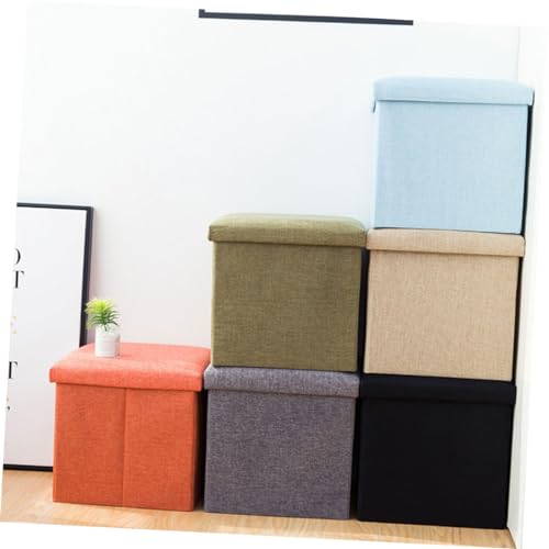 Tabouret de rangement pliable orange gain de place coffre pratique - 6