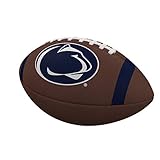 Logo Brands NCAA Penn State Nittany Lions Full-Size Compsite Football – Team Color Stripe Design | Durable Composite Leather with Grip Laces | Great For Tailgates