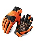 INBIKE Mountain Bike Gloves Cycling Mens MTB Bicycle Cycle for Men Road Padded Accessories Racing Gym Touchscreen Full Finger Womens Orange M