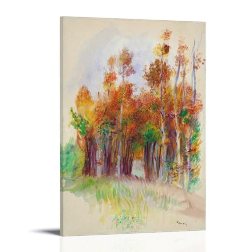 NgAnoh Lienzo impreso con diseño de arboledas de Pierre Auguste Renoir para regalo, pintura en lienzo, arte de pared, impresión decorativa moderna, 20 x 30 cm
