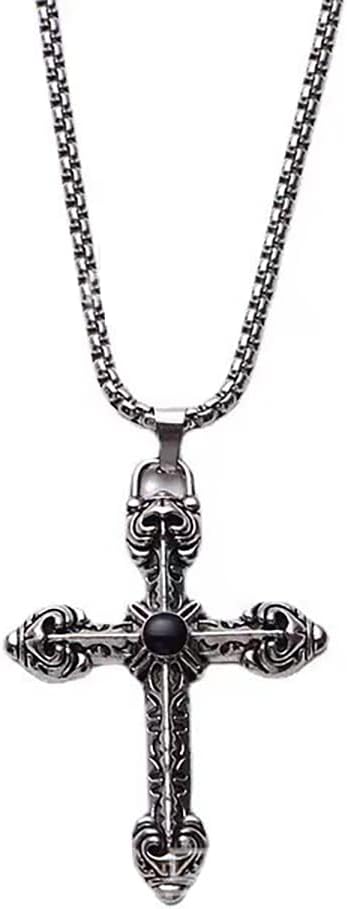 Gothic Style Men's and Women's Cross Personalized Fashion Punk Necklace, Metallic Temperament, Party Gift