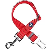 Blueberry Pet 12 Colors Classic Dog Seat Belt Tether for Dogs Cats, Rouge Red, Durable Safety Car Vehicle Seatbelts Leads Use with Harness