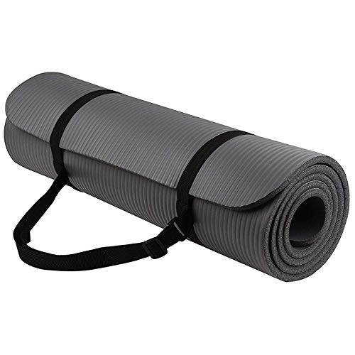 Esterilla Yoga 1 Juego de esterilla Yoga Extra gruesa 1cm, cojín Fitness for Pilates, almohadilla ejercicio antideslizante, equilibrio alta densidad, 183cm largo