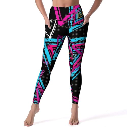 Legging yoga triangle de couleurs taille haute de la gym au jogging quotidien