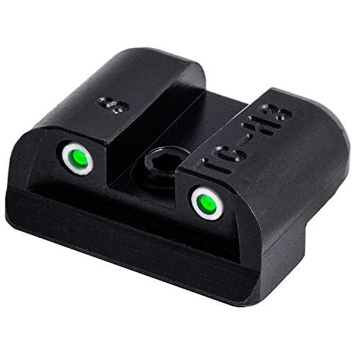 Truglo Tritium Handgun Sight High-Visible Front & Rear Night Sights with White Dots & Tritium Glowing Green Dots, Compatible with Sig Sauer Handguns