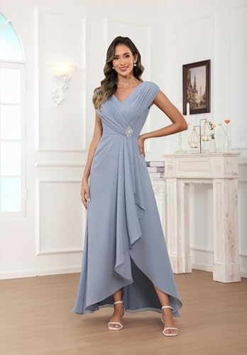 Cap Sleeve Mother of The Bride Dresses Long Chiffon Formal Dresses for Women2