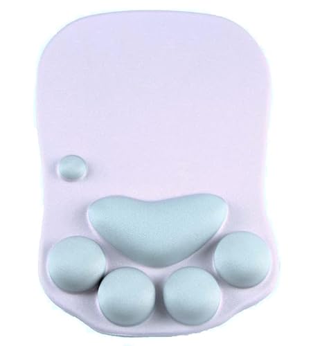 Cute Cat Paw Mouse Pad With Wrist Support Cushion - Soft Silicon Wrist Rest Mousepad Ergonomic Computer Mouse Pads Mac Laptop Mouse Pads Mouse Mat Desk Accessories (Pink) #TOP1