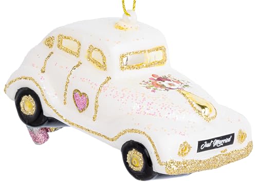 SIKORA Hochzeits Auto besondere Weihnachtskugel Glas Christbaumschmuck...
