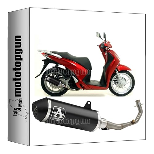 Tubo de escape homologado Arrow Urban de aluminio negro para solucionar pérdidas en Honda SH 150i