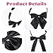 cobee 2 Pcs Bow Ties for Women, Adjustable Bow Tie Solid Color Pre-tied Bowties Black Polyester BowTie for Women Men Costume Uniform Shirt Party Cosplay Christmas(2 Styles)