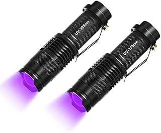 Fulighture UV Torch [2 Pack] Pets Black Light 3 Modes Lights 395nm, Dogs/Cats Urine Detector, Ultraviolet Flashlight Find Dry Stains on Carpets/Rugs/Floor, Operated by AA Batteries (Not Included)
