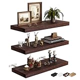 3 Packs Floating Shelves for Wall Storage Rustic Farmhouse Antique Vintage Retro Primitive Cottage Magnolia Southwest Western Fall Home Decor Mounted Living Room Bedroom Dorm Hanging Shelf Brown