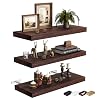 3 Packs Floating Shelves for Wall Storage Rustic Farmhouse Antique Vintage Retro Primitive Cottage Magnolia Southwest Western Fall Home Decor Mounted Living Room Bedroom Dorm Hanging Shelf Brown