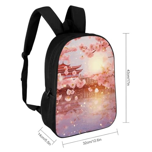 Cherry Blossoms Backpack - Durable 600D Polyester, 17 Inch Backpack with Ergonomic Adjustable Straps, Lightweight Travel Bag for Men & Women2