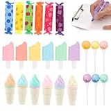 PEVRUAY Lot de 24 mini surligneurs 6 couleurs, Quatre modèles, articles de papeterie amusa...