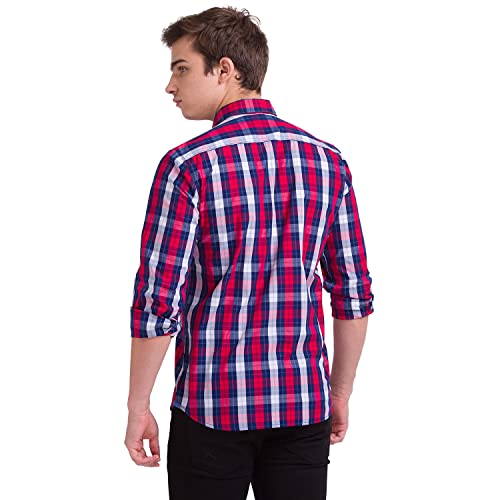 Image of Parx Men's Full Sleeve Slim Fit Dark Blue Casual Shirt