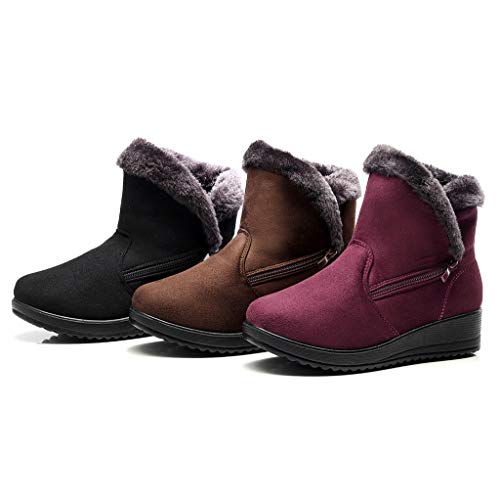 Mujeres Totalmente Alineada Botas Piel Impermeable de la Nieve del Invierno Botines...