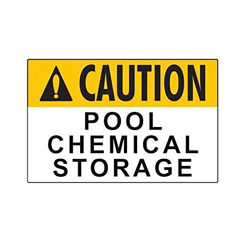 Pool Chemical Storage Caution Sign - 18 x 12 Inches - Plastic