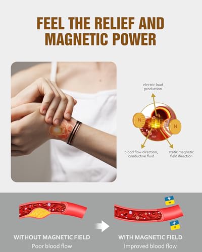 Image of Jecanori Copper Magnetic Bracelets for Women, 99.99% Pure Copper Double Love Lines Bracelet，Black Copper Gifts for Him Her
