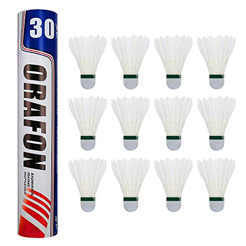 HyAdierTech Volantes de Bádminton, 12 Piezas Volantes de Pluma de Ganso con Estable y Duradero para Deportes de Interior Entrenamiento Deportivo al Aire Libre Pelotas de Bádminton
