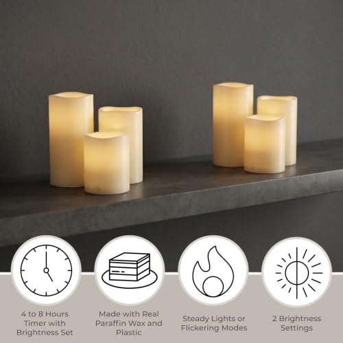 Image of Lavish Home Flameless LED Candles - 6-Piece Remote Controlled Flameless Candle Set for Home, Wedding, Bridal Shower, and Christmas Decor