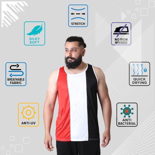 Image of Sleeveless T Shirts for Men - Gym Vest, Sando Tank Top Wear, Workout Baniyan, Stringers Inner Shirt, Bodybuilding Tshirts, Sports Tshirt Vests, Stylish Tanks Tops