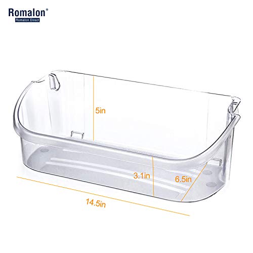 240356402 Refrigerator Door Shelf Bin(2 pack) by Romalon Part#240356407 240356408 240356410 891214 AP2549958 PS430122 240356401 240430312, Clear Plastic - Thumbnail 5
