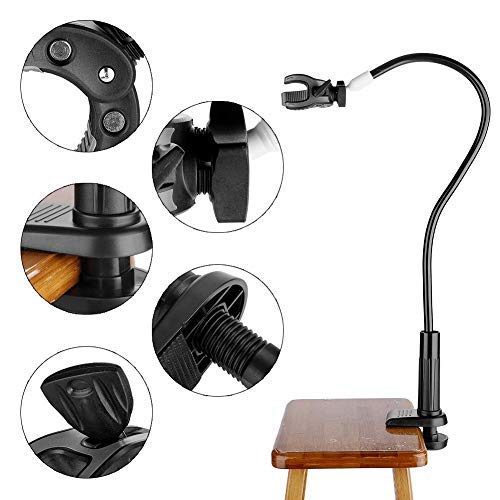 Pince Support Sèche-Animaux Mains Libres en Alliage d'Aluminium pour Table de Toilettage, Rotation 360° Ajustable, Fixation Sécurisée pour Sèche-Cheveux Chien et Chat, Idéale pour