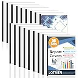 LOTMER 56 Pack Report Covers with Sliding Bar, 70 Sheet Capacity Clear Report Covers for A4 and Letter Size Paper Report Covers Presentation Folders Resume Covers for School Business File Document