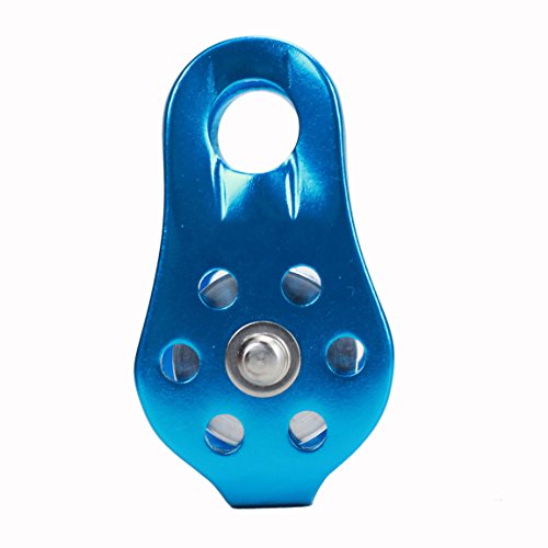 Geelife 20KN Micro Climbing Pulley General Purpose Small Aluminum Rope Pulleys for Rescue/Aloft Work/Rappelling Etc. (Blue, Single Pulley)
