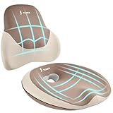 FLORICH Seat Cushion Lumbar Support Pillow for Office Chair, Car Lower Back Support, Ergonomic Desk Chair Pillow for Butt and Back Support of Memory Foam Seat Pad(Brown)