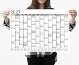 MARZEI24® Din A2 Wandkalender für 2027, 14 Monate, Jahreskalender Monatsübersicht, (59,4 cm x 42 cm),Planer Termine, Büro, Zuhause, Jahresplaner, Monatsplaner, Familienkalender, Kalender gefaltet (8)