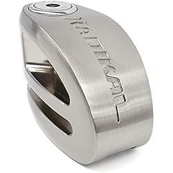 Candado De Freno Para Moto RADIKAL RK306S Candado Moto Bloque Disco Freno, Doble Puente, Metal Inoxidable Pulido, Antirrobo Moto Eje 6mm Universal Scooter Bici