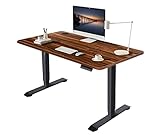 Devoko Mesa de pie eléctrica Regulable, Escritorio, Ordenador estación de Trabajo con Controlador de Memoria de Altura preestablecida, Metal Madera, marrón, 120 x 60 cm