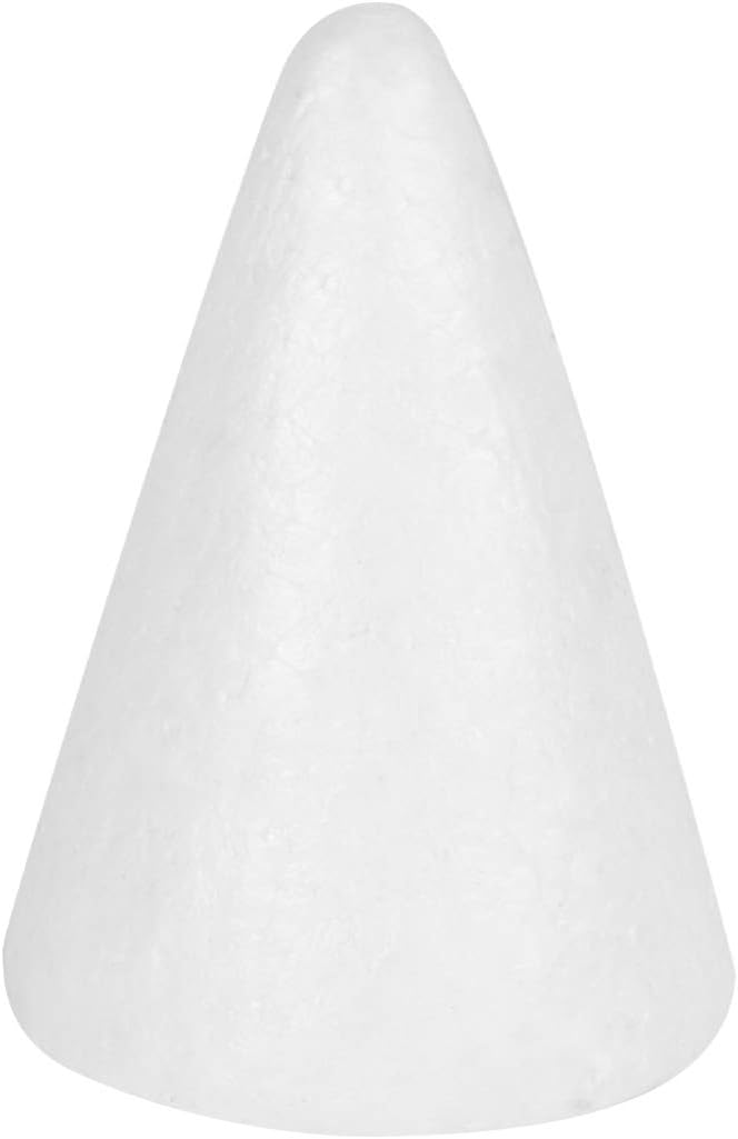 Holibanna Foam Cone Craft White Styrofoam Cones Christmas Tree Foam Cone for DIY Home Craft