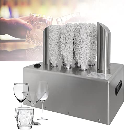 KJZQLMZ Commercial Wine Glass Polisher, Electric Winery Wine Glass Polisher, Washer with polishing Cloth hot air Drying for Hotel, Catering Industry, bar (8head)