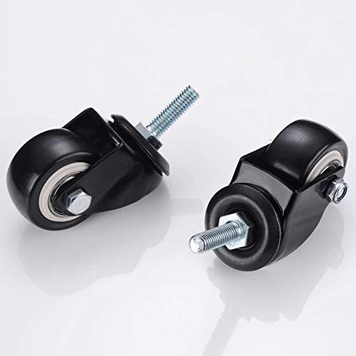 Mioni M8x25mm 4 Pieces Load-Bearing 240kg PU Rotating Caster Trolley Furniture Caster Replacement (Without Brake casters)