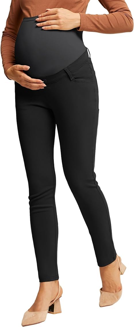 Maacie Pantaloni premaman da lavoro, casual, alla moda, da donna, set da 2 pezzi