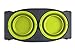Dexas Popware for Pets Adjustable Height Double Pet Feeder, Gray/Green