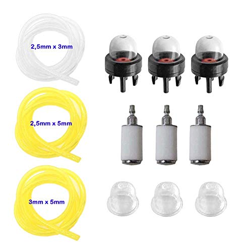 AISEN 530095646 Lot de 3 tuyaux à carburant 188-512 188-512-1 Pompe Primer Filtre à essence pour Walbro Poulan McCulloch Ryobi Homelite Toro Craftsman Troy Bilt