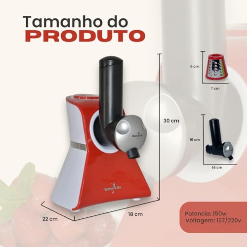 220 Verde Inovador Máquina de Sorvete e Ralador de Legumes, Queijos, Nozes, Frutas 7 em 1 Verde 150w